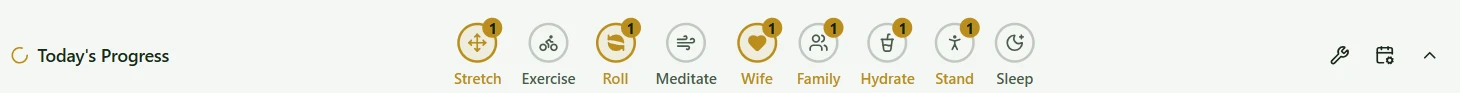 The habit bar that sits on top of every task screen